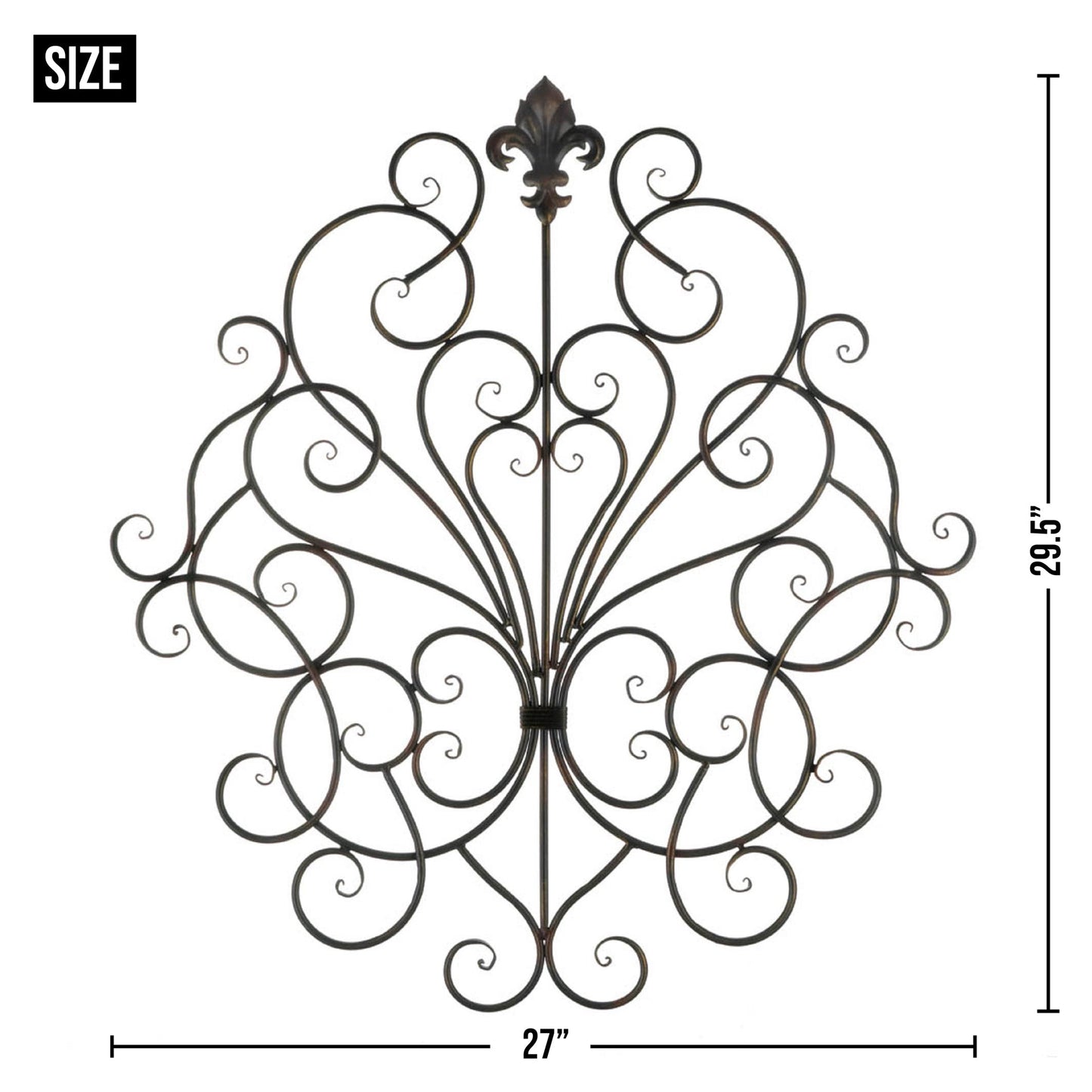 FLEUR-DE-LIS SCROLLWORK WALL PLAQUE