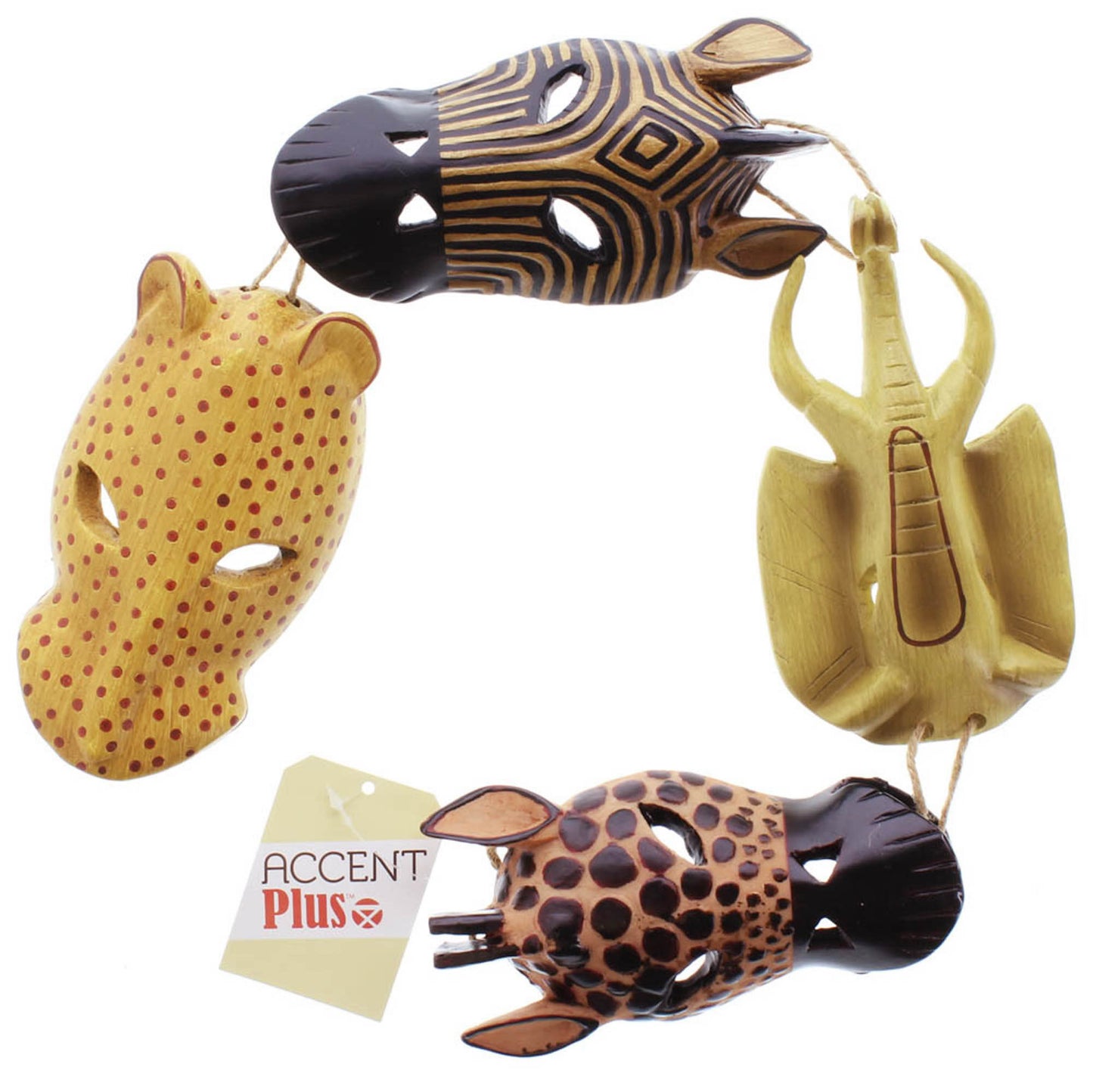 ANIMAL MASKS WALL PLAQUE