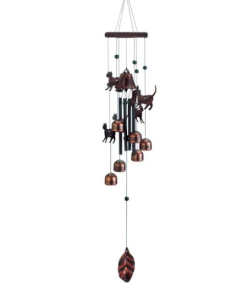 26 Bronze Cats Wind Chimes