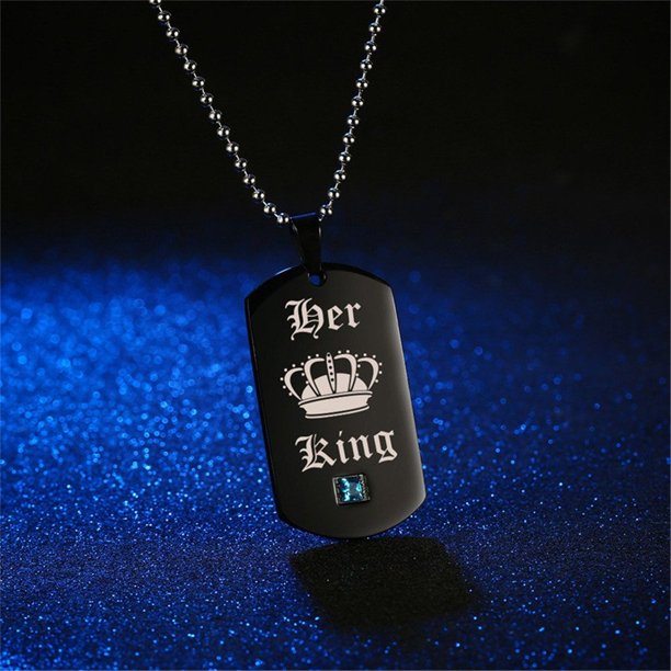 Cool American Map Double Side Pendant Necklace- Black Titanium His Queen Her King Couples Pairs Necklaces