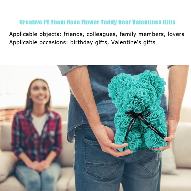 Grreen Creative Foam Rose Flower Teddy Bear Artificial Decoration Valentines Gift
