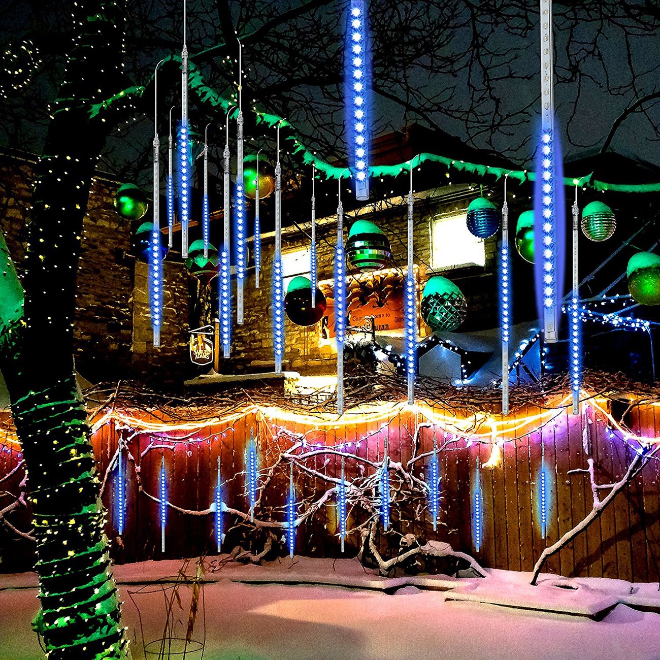 2 Pack Upgraded Meteor Shower Rain  Christmas Lights