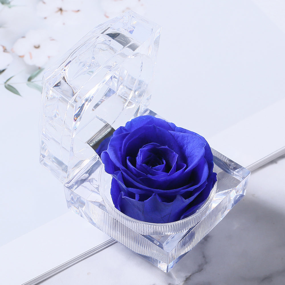 Preserved Forever Rose Acrylic Ring Box Gift for Women