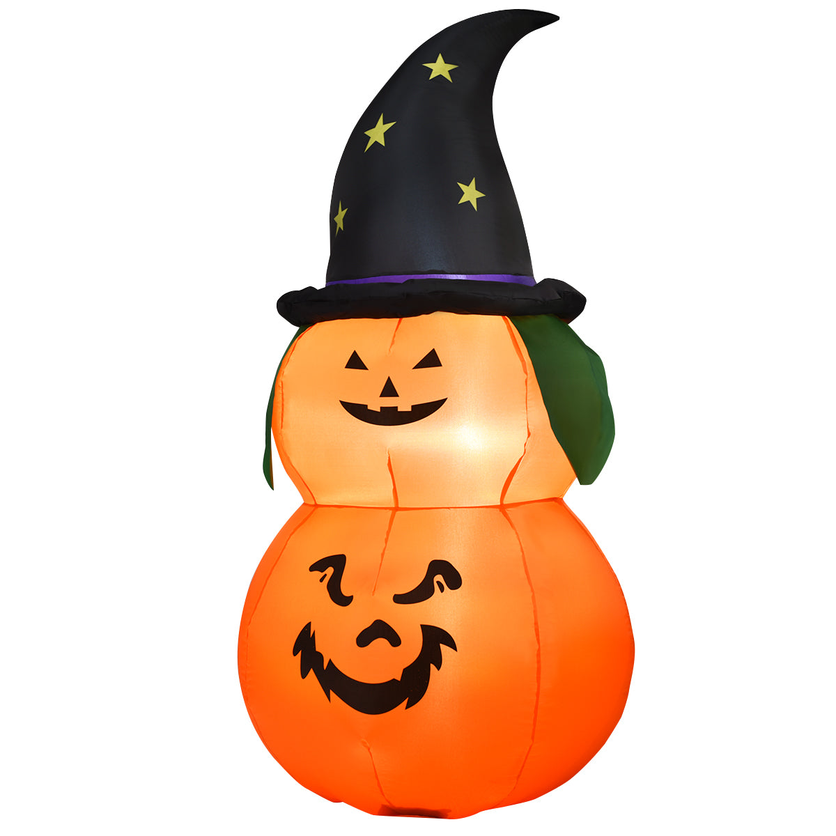 5' Inflatable Halloween Witch Hat Pumpkin w/ LED Light