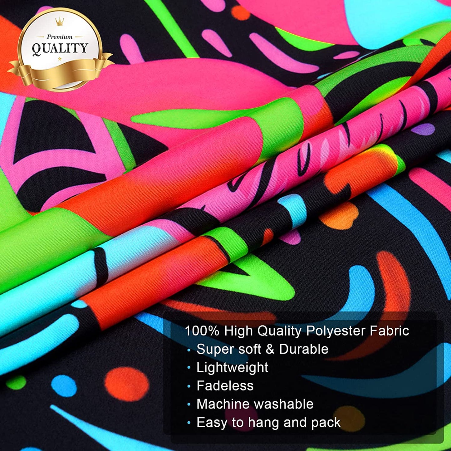 Mushroom UV Eyes Colorful Neon Tapestries Glow in The Dark51.2 x 59.1 inches