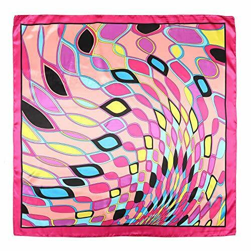 35" Large Satin Square Head Scarf - 2Pcs Silk Like Floral Head Scarves Square...