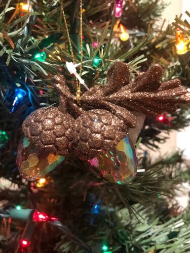 Amber Glitter Acorn Christmas Ornament XMAS Tree Décor Great Gift Idea