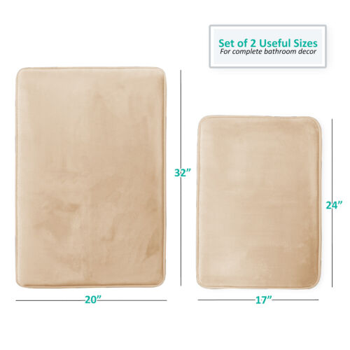 Luxurious Absorbent Soft Memory Foam Bath Mat Bathroom Shower Rug