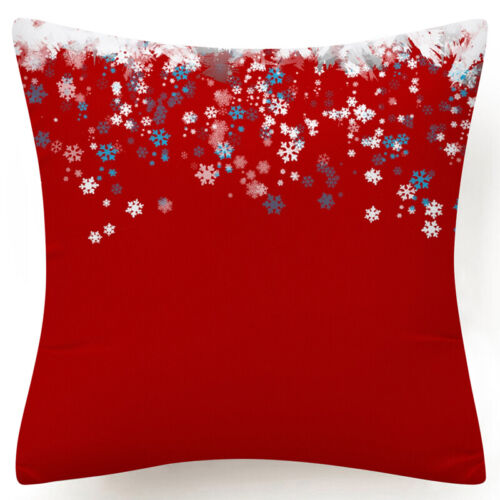 Throw PILLOW COVER Christmas Red White Xmas Double-Sided Cushion Case 18x18" USA