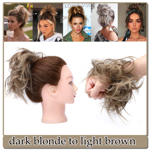 Natural Curly Messy Bun Hair Piece Scrunchie Updo Real as human Hair Extensions