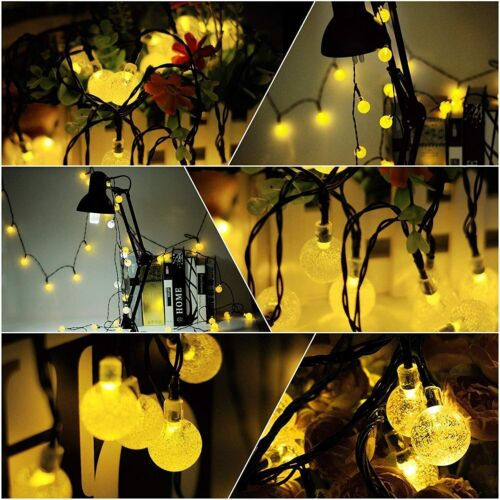 Solar 50 LED String Light Crystal Ball Garden Yard Decor Lamp Outdoor Waterproof