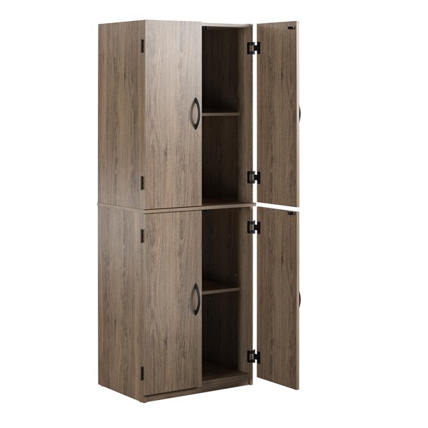 4-Door 5' Storage Cabinet, Rustic Oak