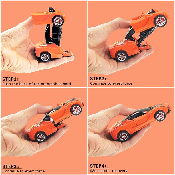 Transforming Toys Cars Robot Toys Gift for Kids Boys Girls - Orange