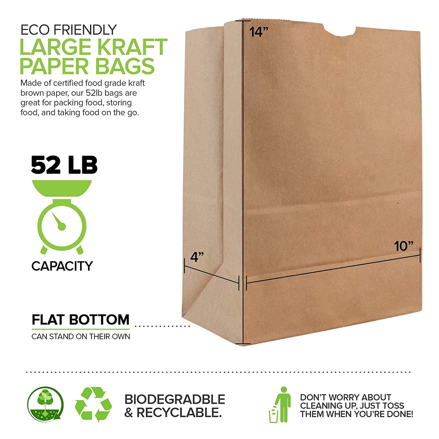 52 Lb  Brown Paper Bags (50 Count)