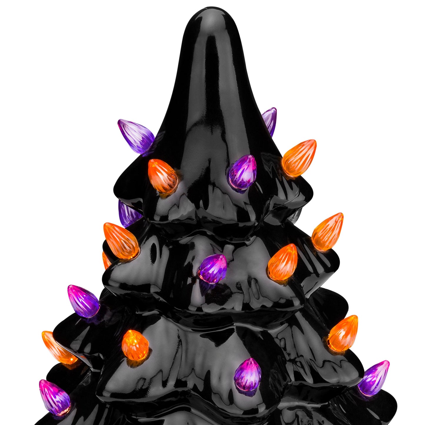 Pre-Lit 15in Ceramic Halloween Tree Holiday Decoration