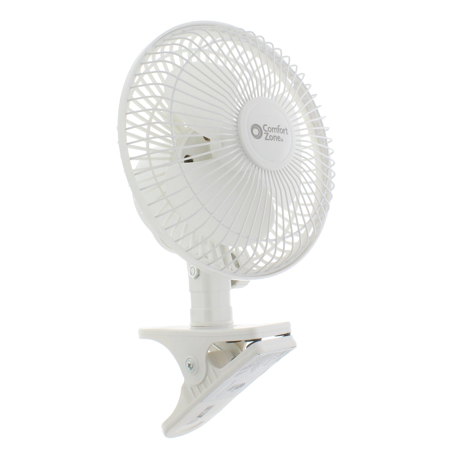 6" 2-Speed Portable, Desk Fan W/Clip, Adjustable Tilt, Rotates 360, White