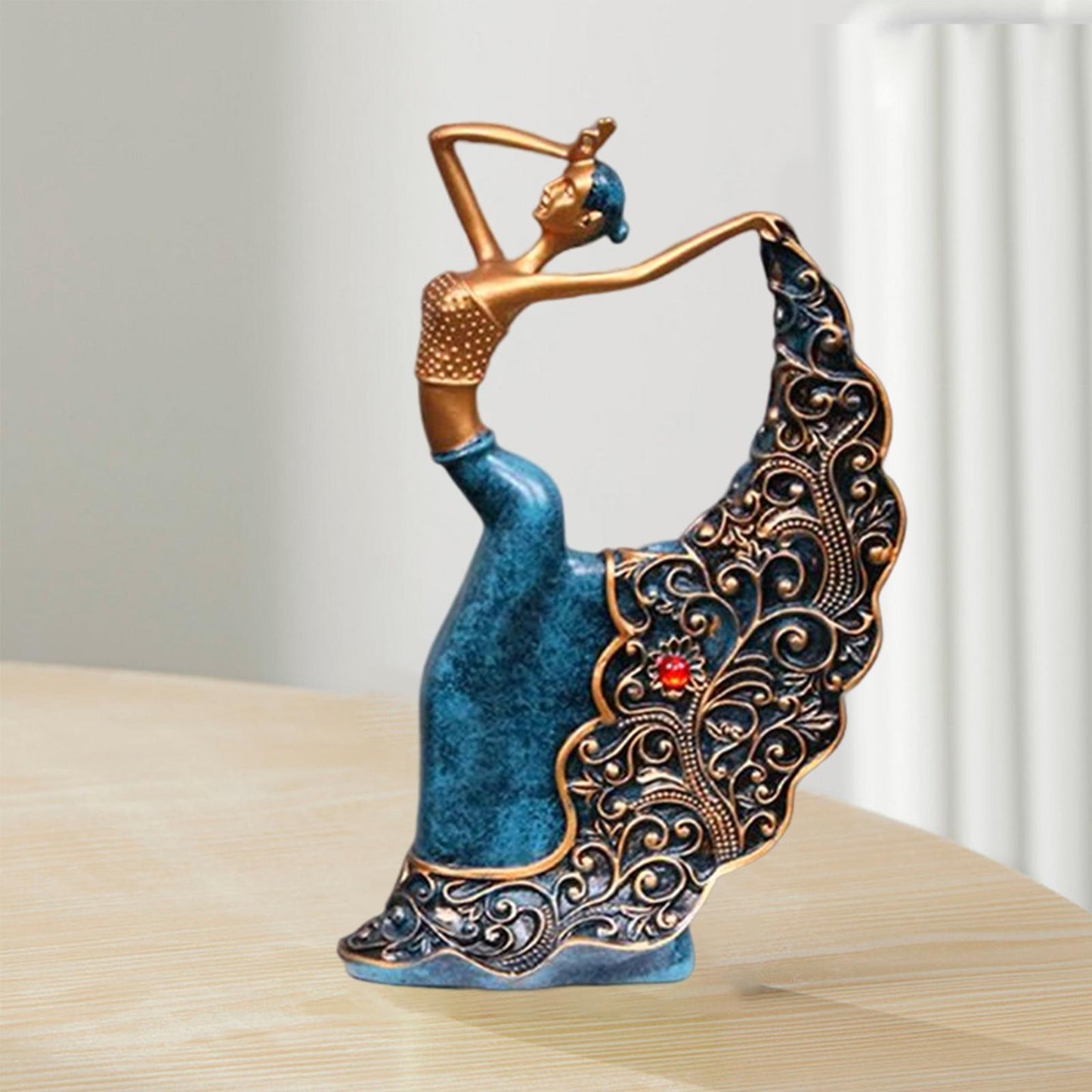 2x Peacock Dancer Figurine for Home Decoration