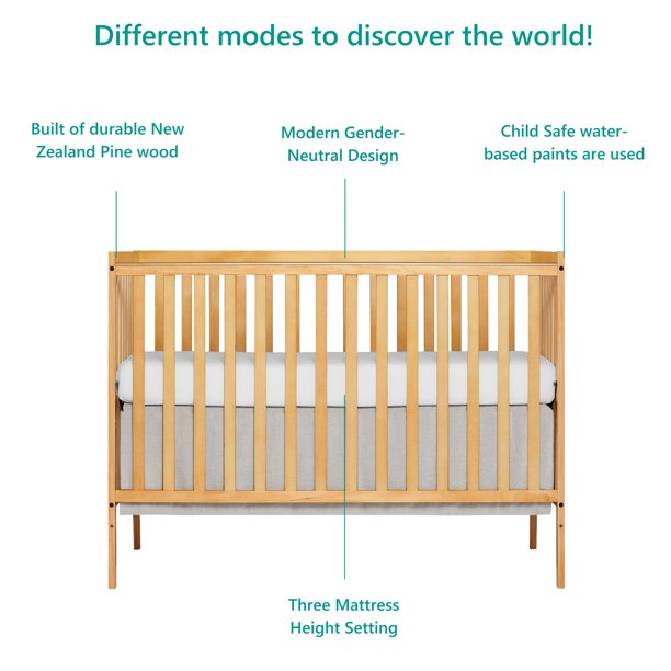 5-in-1 Convertible Crib, Natural