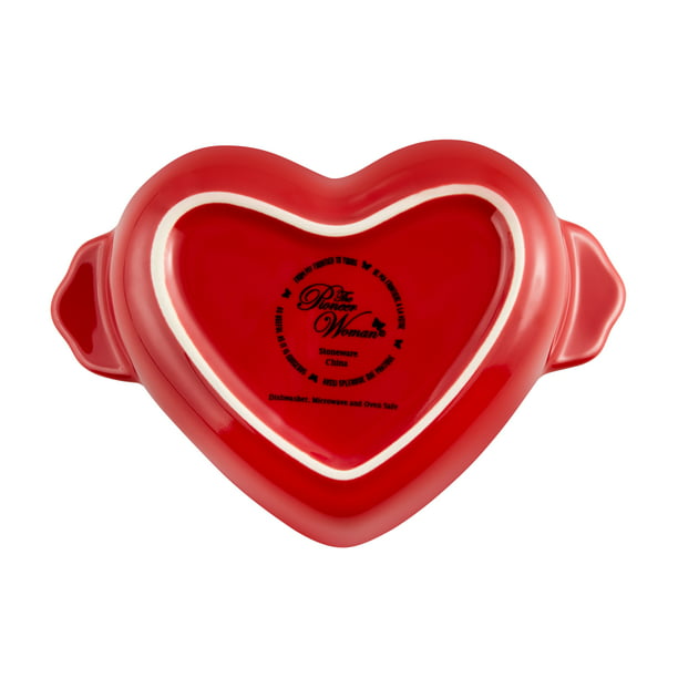 3 Red Mini Heart, Ceramic Baking Dish with Lid, 6.45"