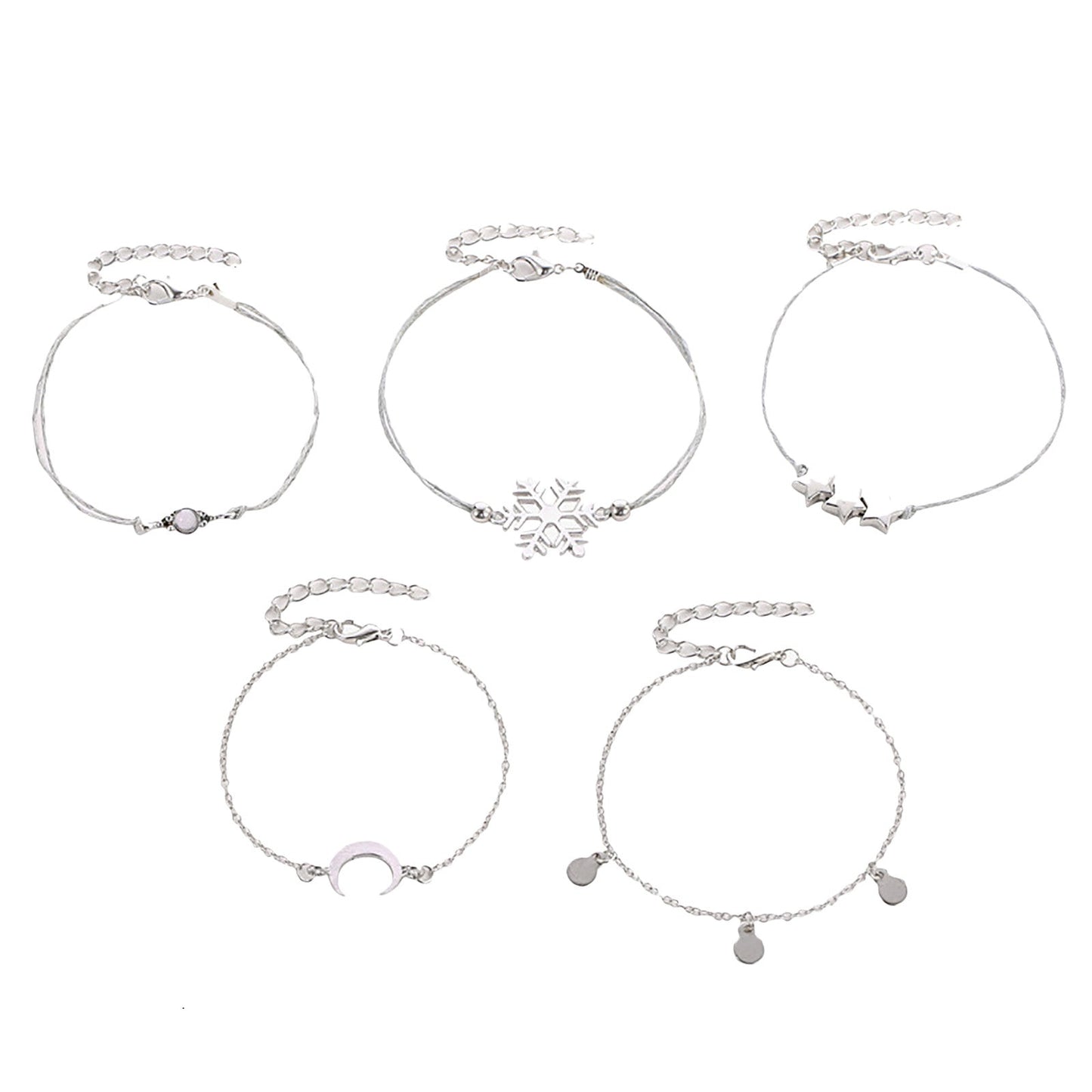 Boho Multilayer Bracelet Set Women Cuff Bangle Chain