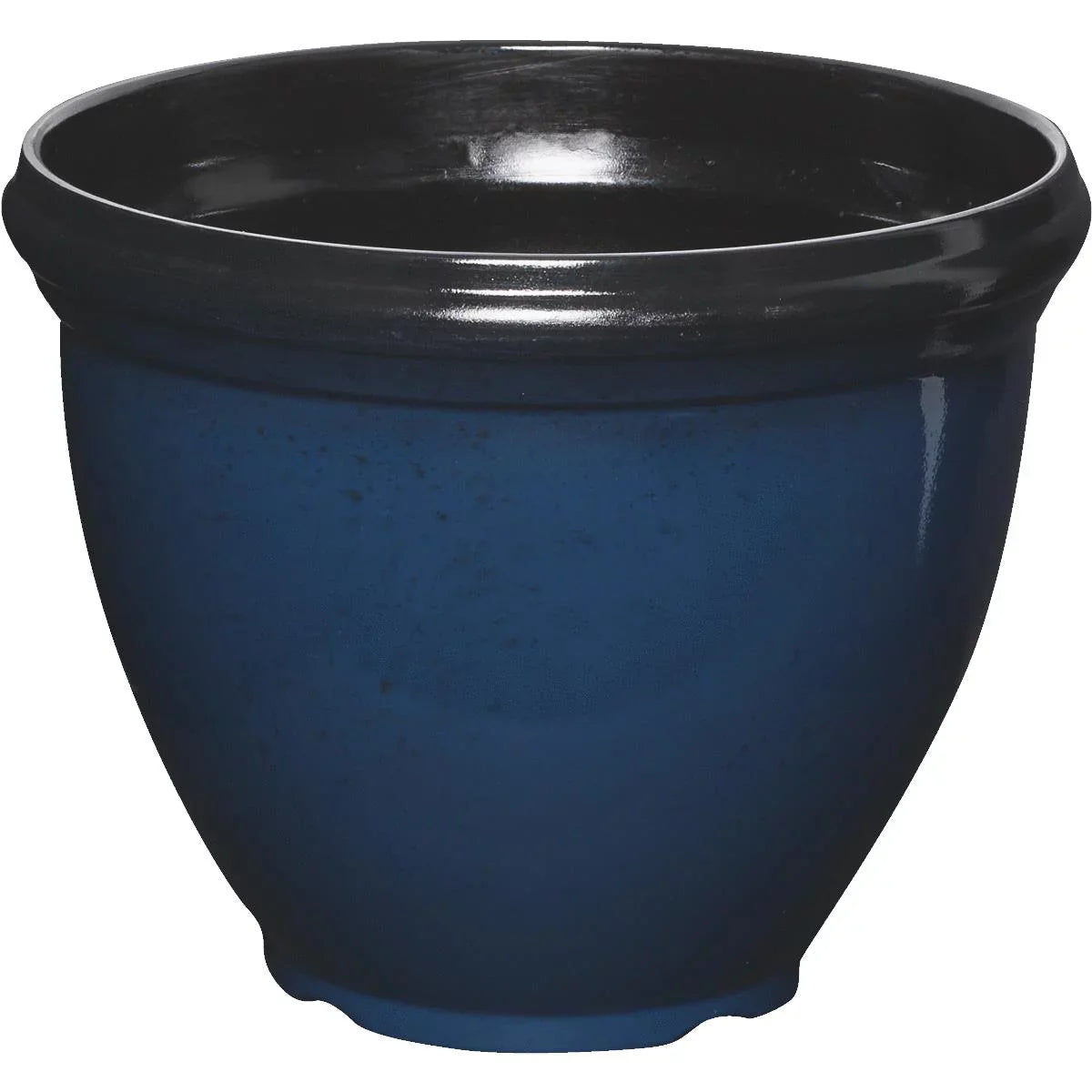 12" x 12" x 10" Round Blue Plastic Plant Planter