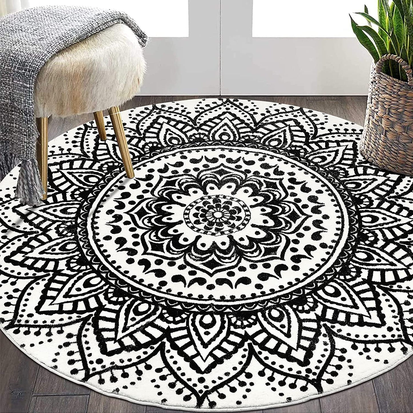 5.25 Ft Large Round Area Rug