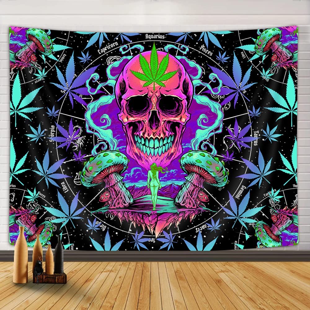 Trippy Skull Tapestry 60X40IN