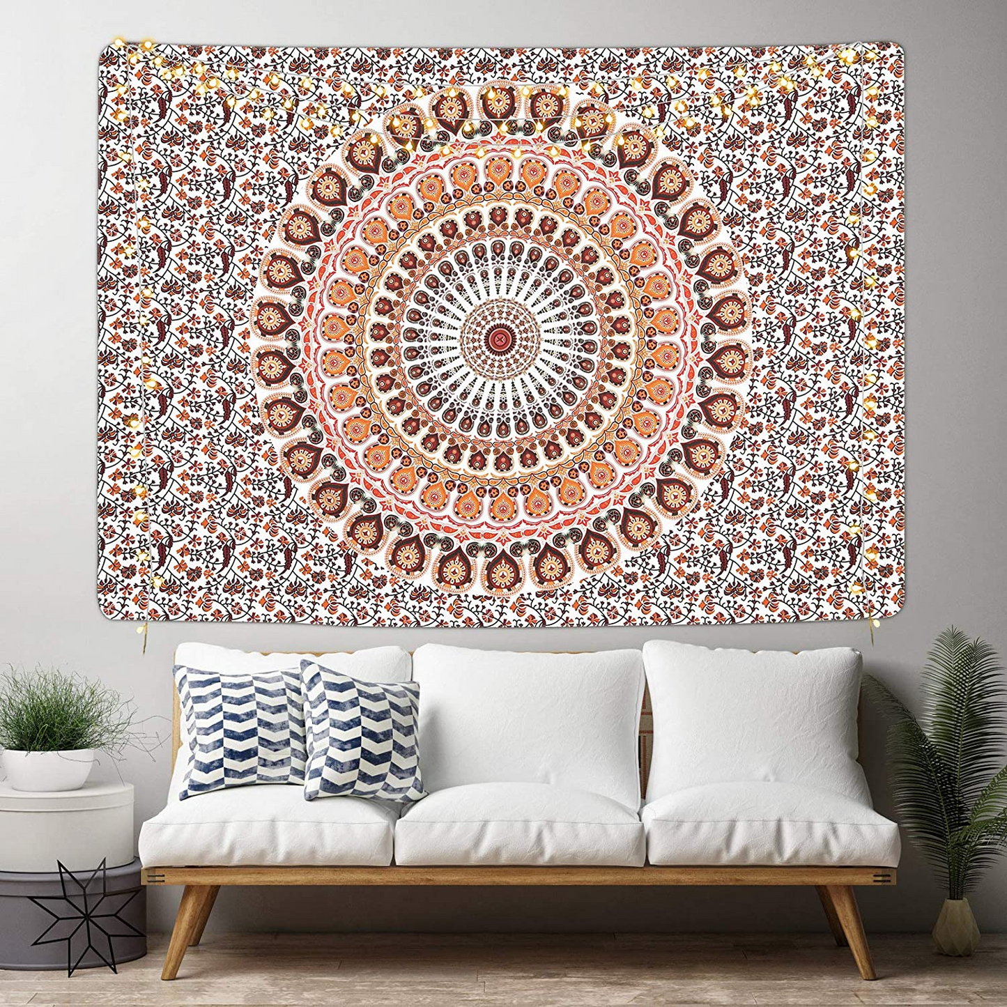 Bohemian Mandala Psychedelic Peacock Boho Tapestry