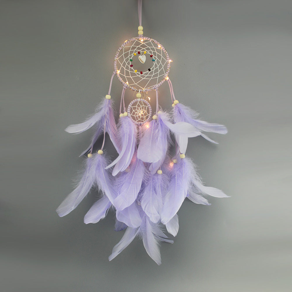 Feather Dream Catcher w/ LED Light for Home Decoration