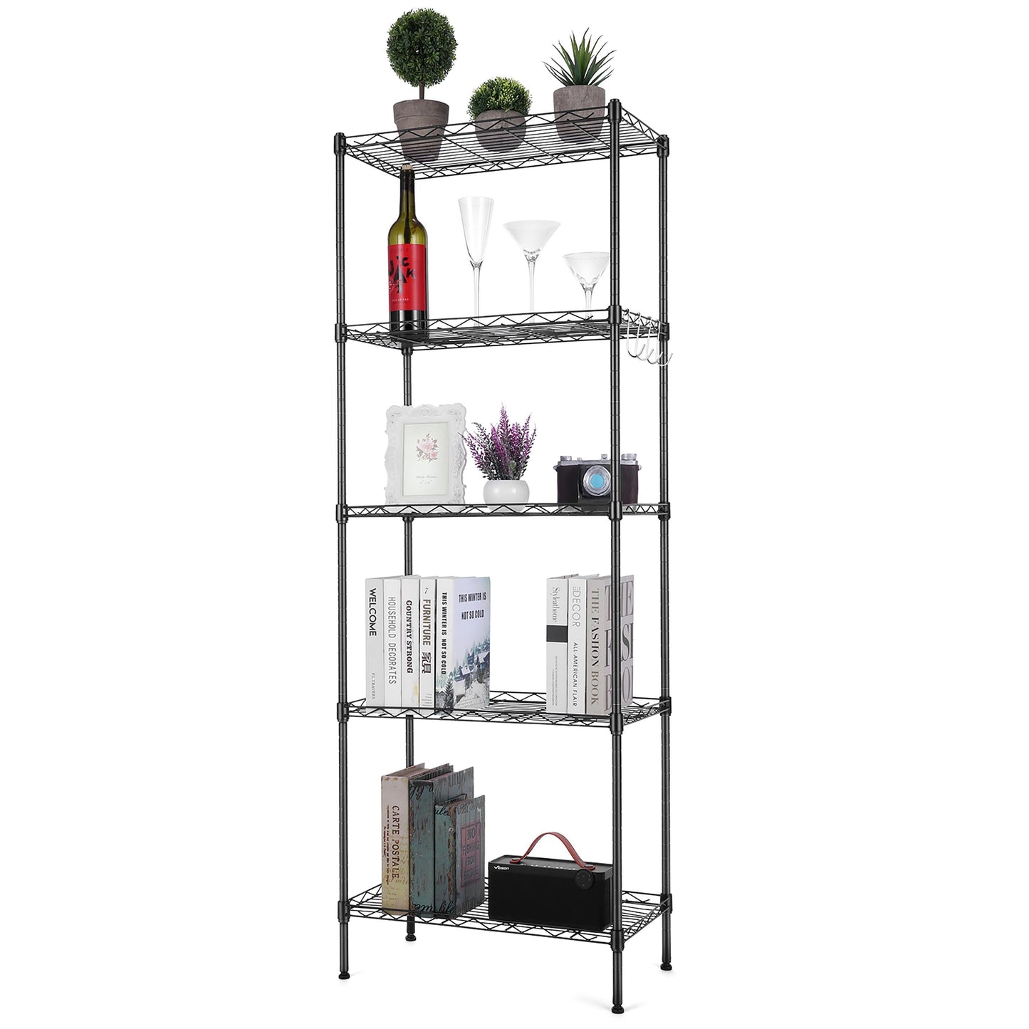 5 Tier Wire Shelving Metal Storage Rack