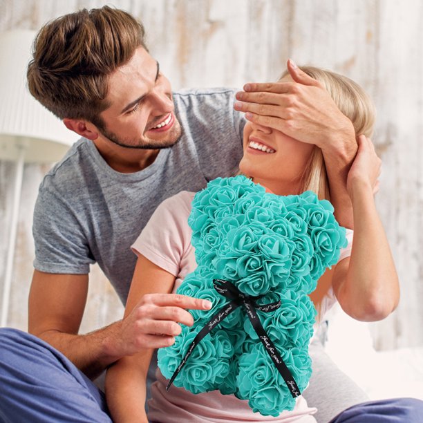 Grreen Creative Foam Rose Flower Teddy Bear Artificial Decoration Valentines Gift