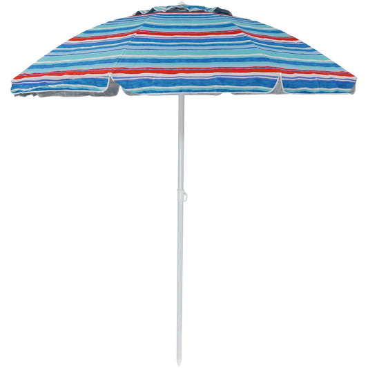 6-Foot Vented Beach Umbrella with Tilt Function and UV 50 Sun Protection, Pacific Stripe