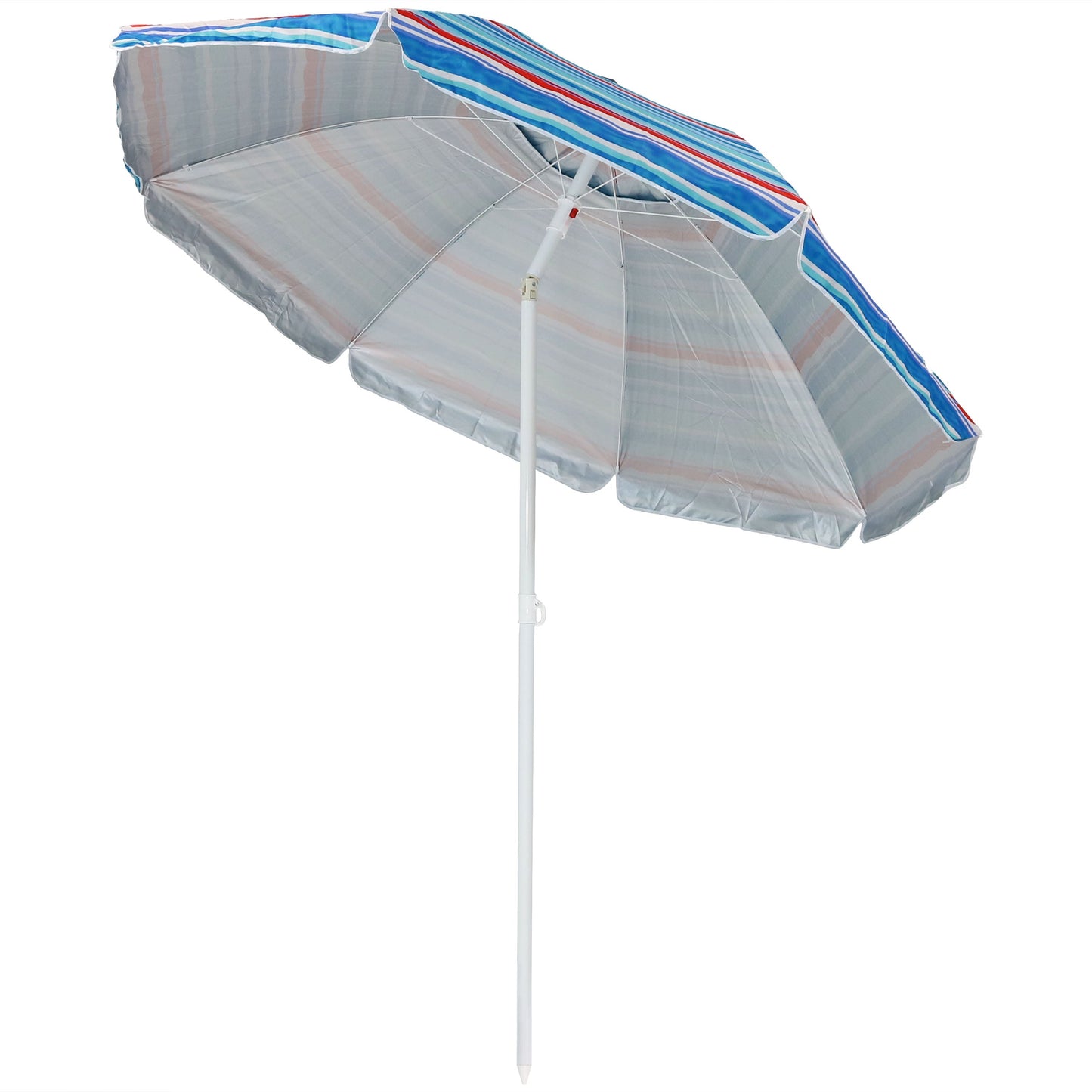 6-Foot Vented Beach Umbrella with Tilt Function and UV 50 Sun Protection, Pacific Stripe