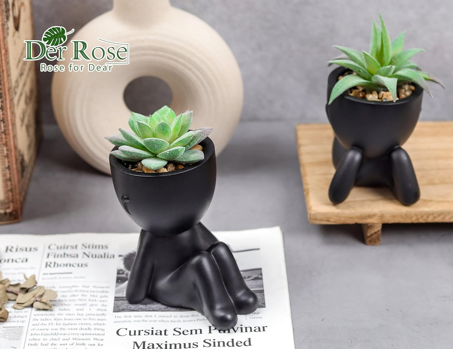 Set of 2 Fake Plants Artificial Succulent Plants for Office Desk Accessories Bathroom Home Room Aesthetic Decor Indoor