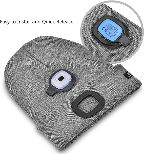 Unisex Beanie with The Light Gifts for Men Dad Father USB Rechargeable Caps