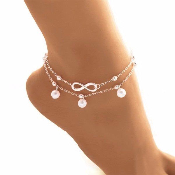 Women Ankle Bracelet Silver-Silver