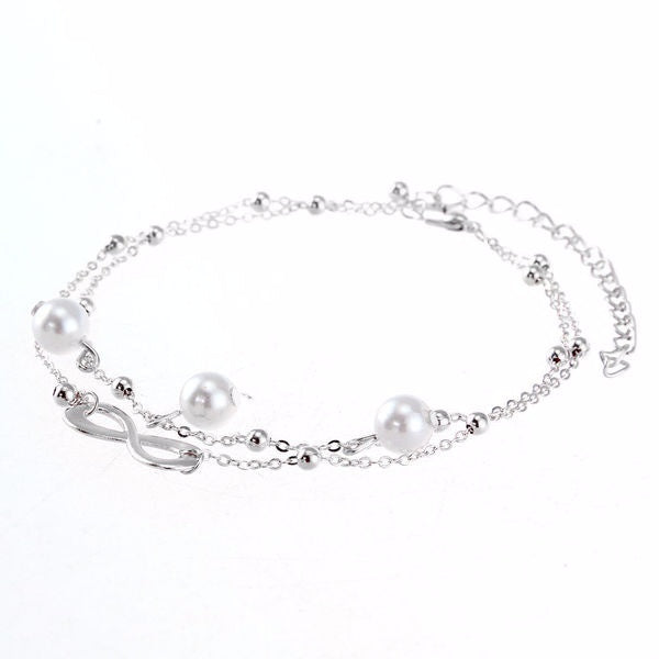 Women Ankle Bracelet Silver-Silver