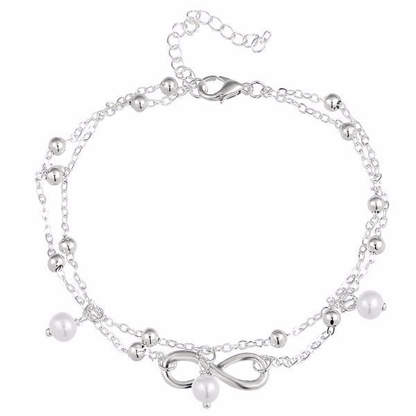 Women Ankle Bracelet Silver-Silver