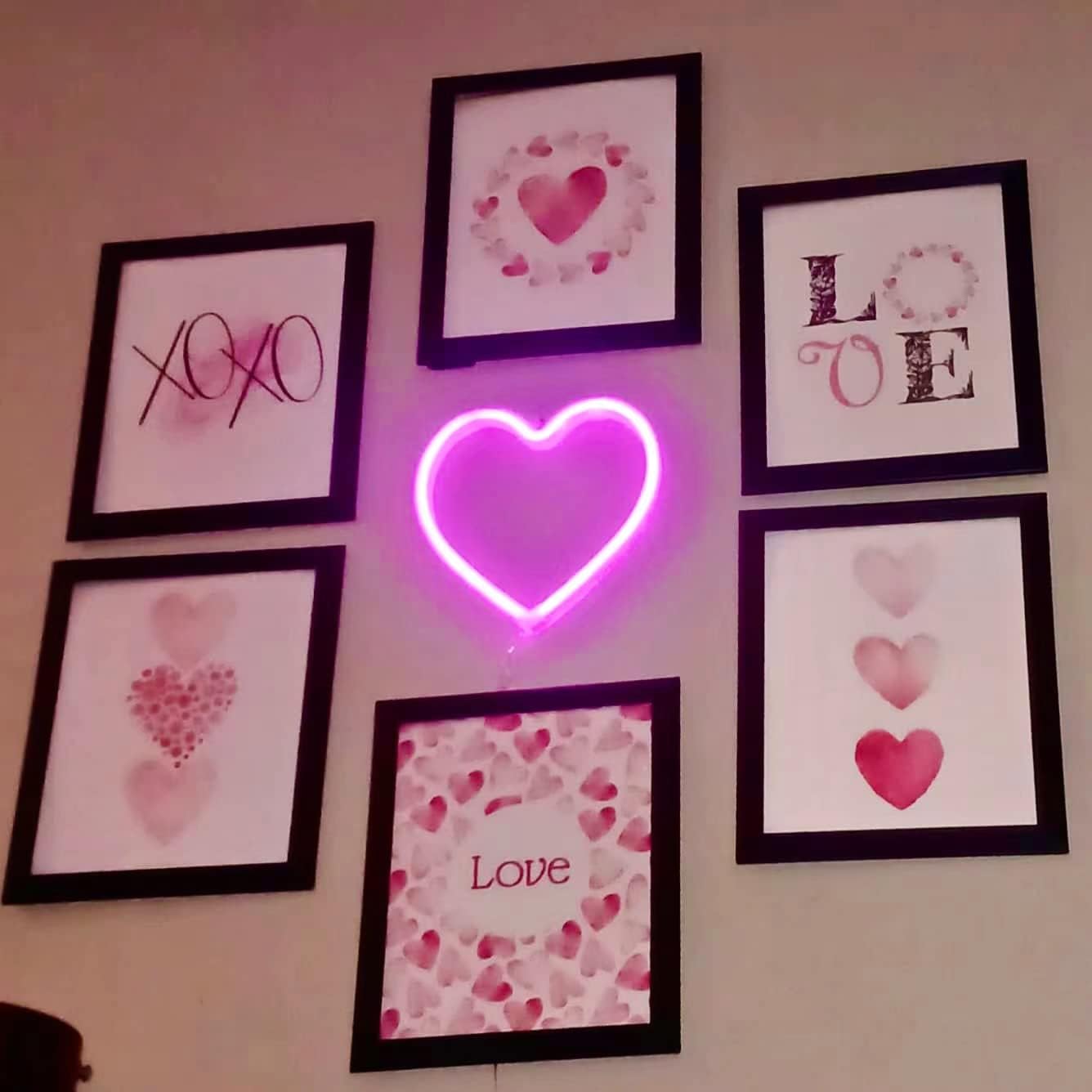 Pink Heart Neon Sign, LED Light Battery Operated or USB Powered Decorations Lamp, Table and Wall Decoration Light for Girl's Room Dorm Wedding Anniversary Valentines Day Birthday Party Home Décor