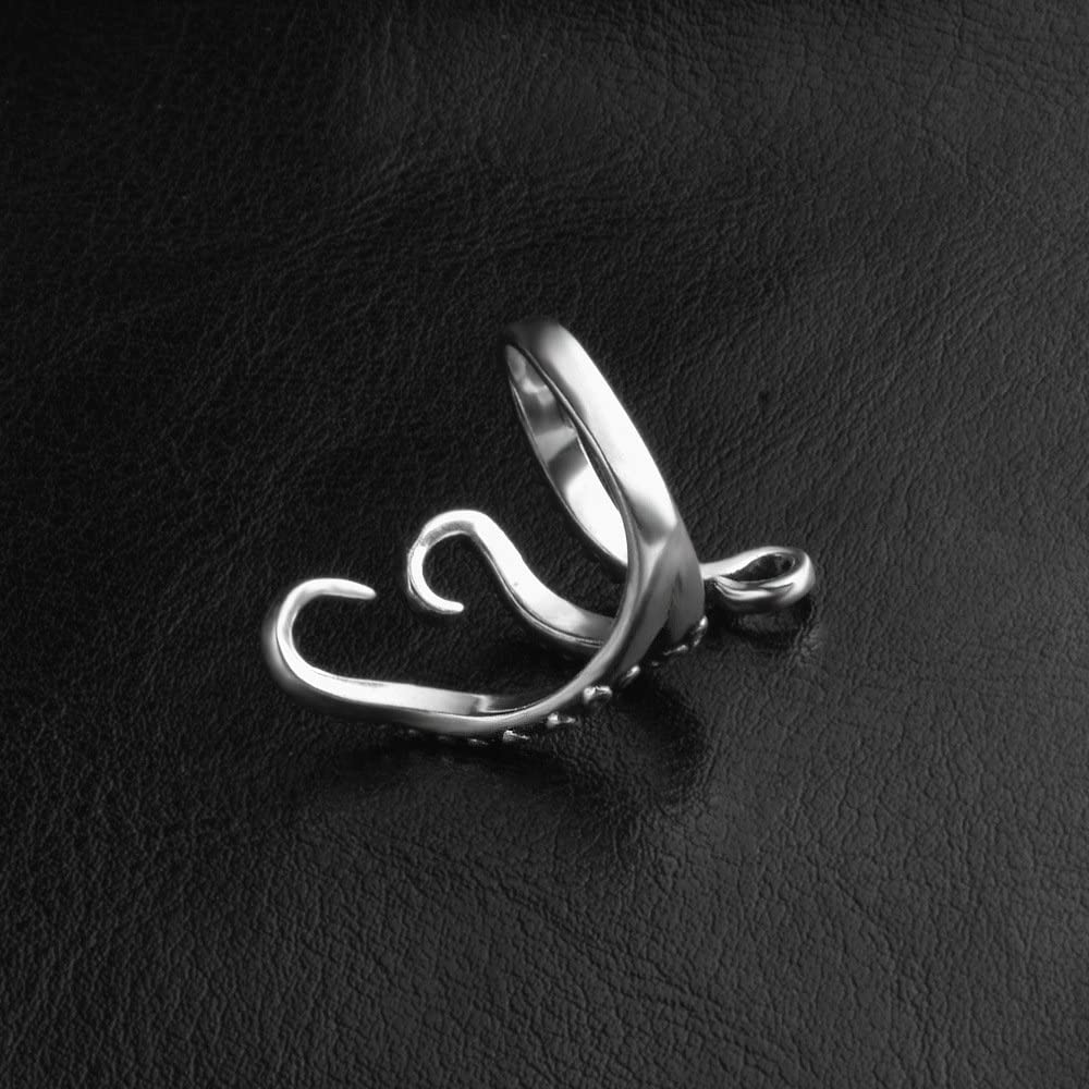 Vintage Titanium Steel Octopus Sea Monster Squid Punk Antique Ring Retro