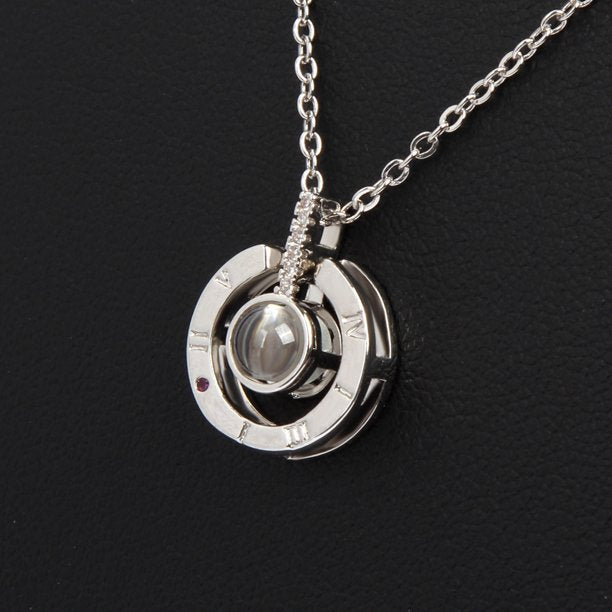 I Love You Necklace  100 Languages Heart Love Necklace Valentines Gift for Women- Silver