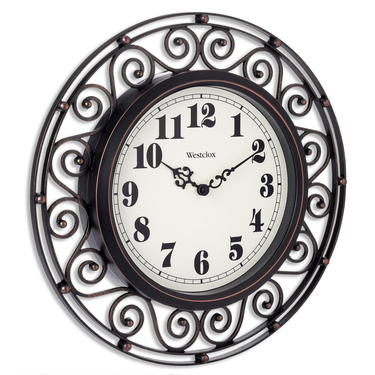 Wrought Iron Style 12" Round Wall Clock