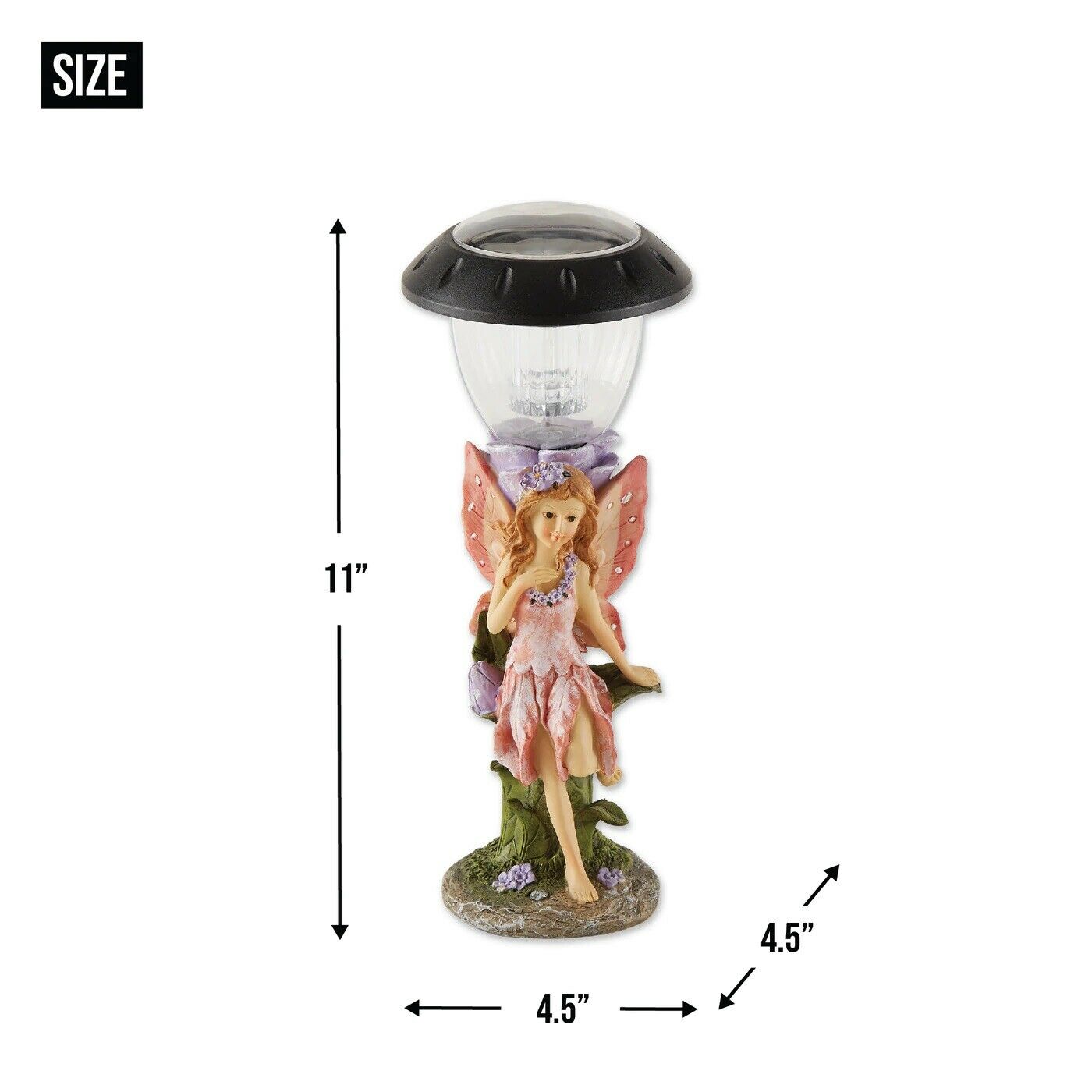 Solar Lighted Pink Fairy Statue Figurine Patio Yard Lawn Pathway Garden Decor