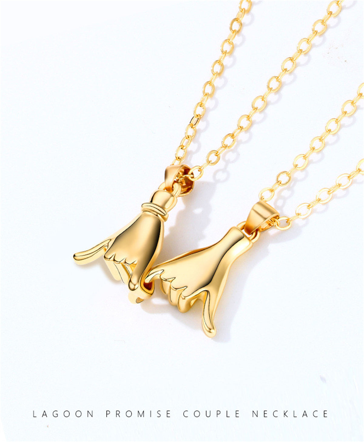 Pinky Promise Matching Couple Necklaces- Gold