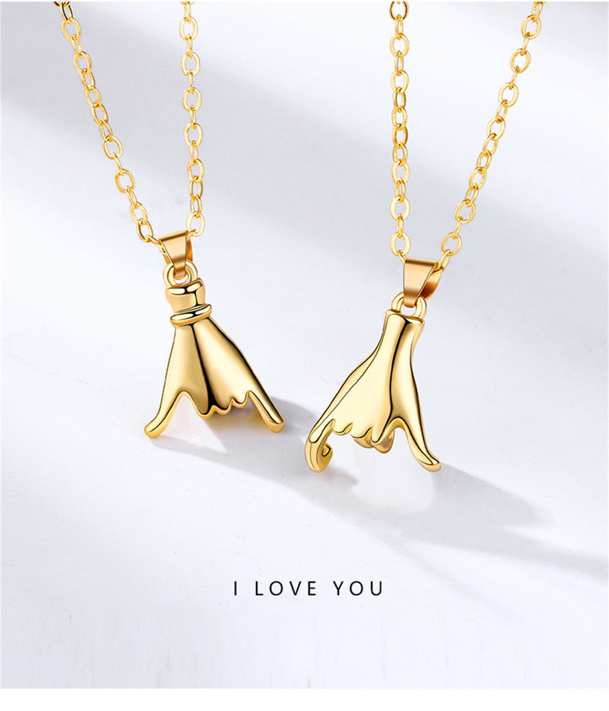 Pinky Promise Matching Couple Necklaces- Gold