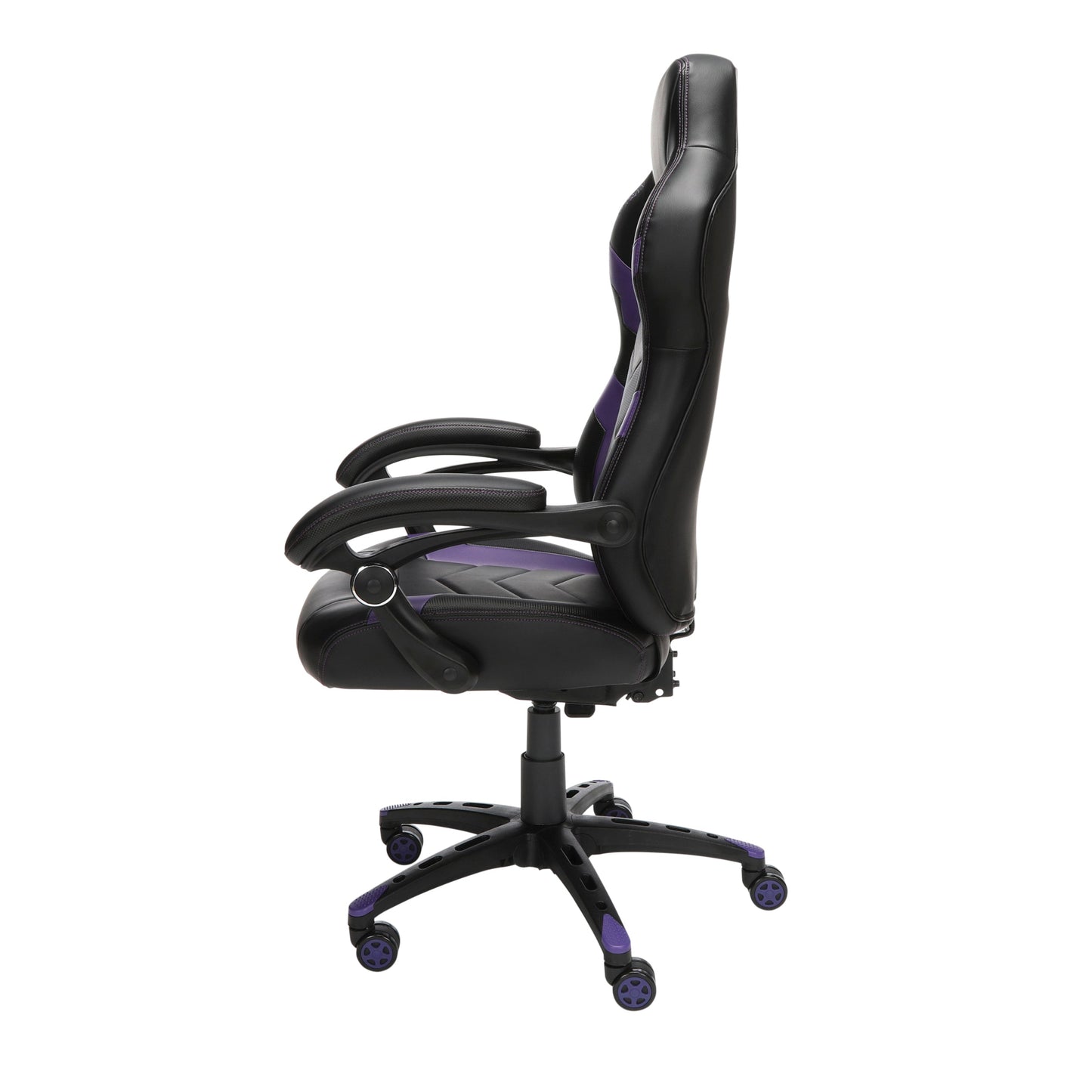 Bonded Leather Racing Style Gaming Chair, Reclining Chair, Purple