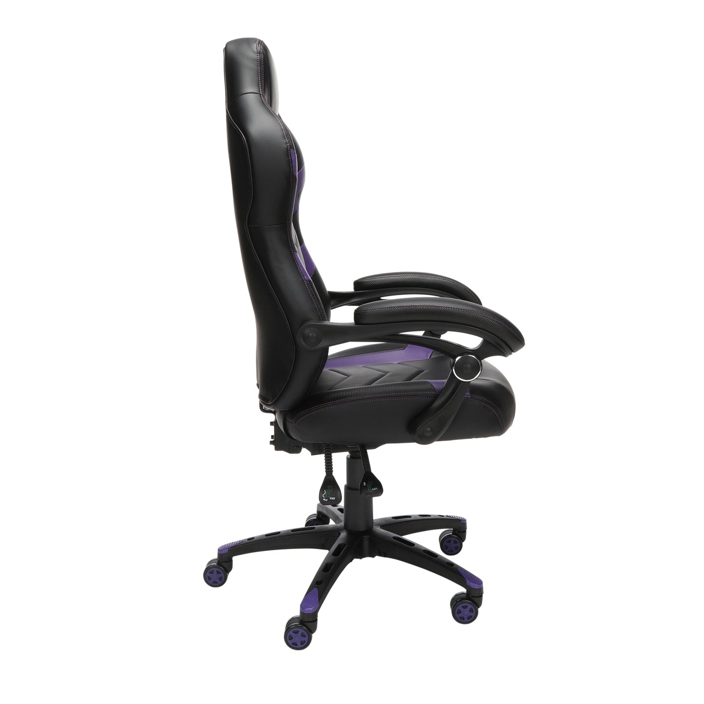 Bonded Leather Racing Style Gaming Chair, Reclining Chair, Purple