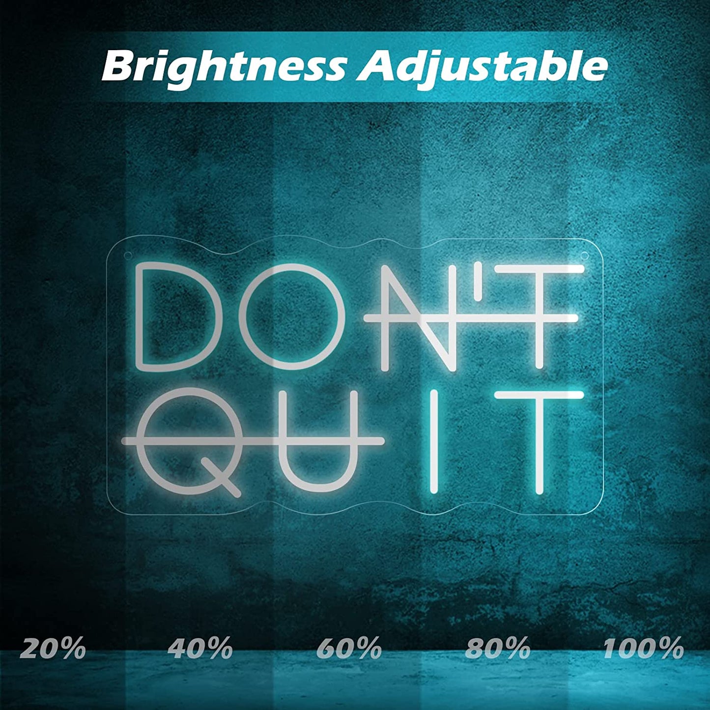 Blue White Don't Quit LED Neon Sign for Wall Decoration