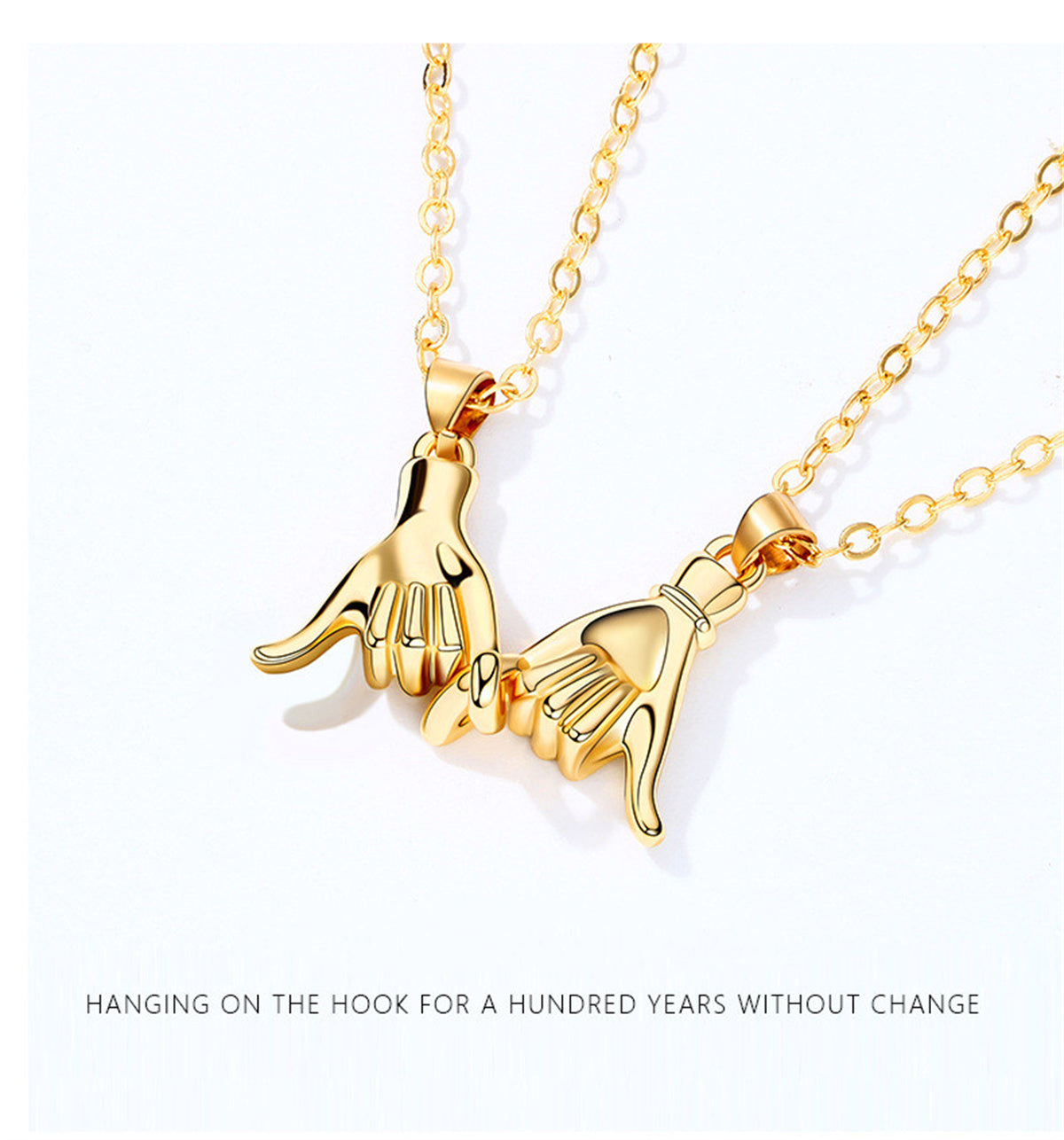 Pinky Promise Matching Couple Necklaces- Gold