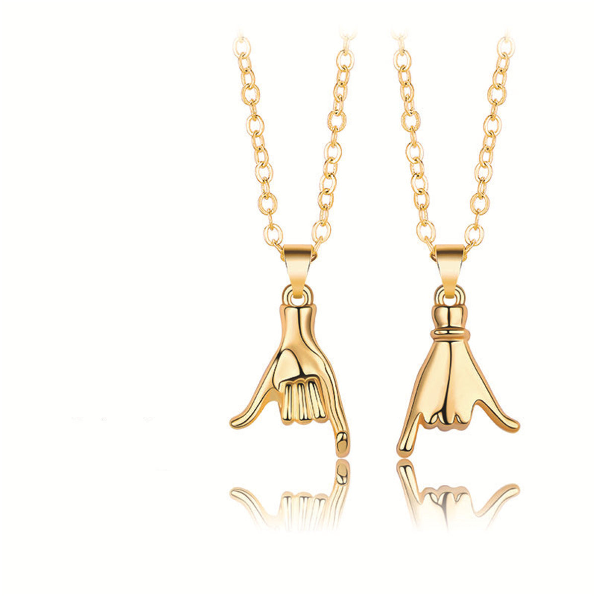 Pinky Promise Matching Couple Necklaces- Gold